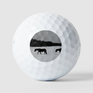 Horses On Snow be6 gbcnm Golf Balls