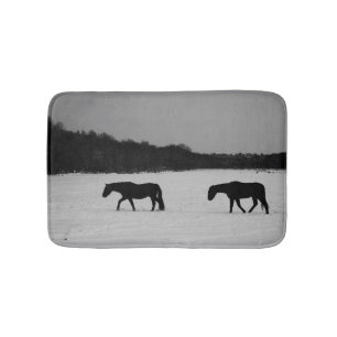 Horses On Snow bmcna Bath Mat