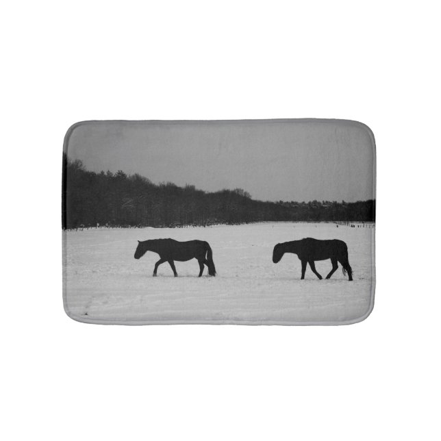Horses On Snow bmcna Bath Mat (Front)