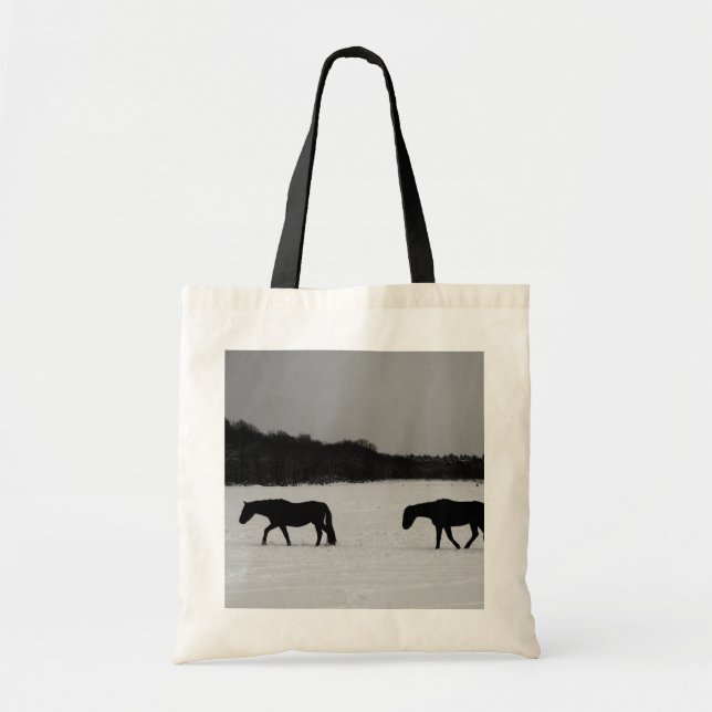 Horses On Snow bta Tote Bag (Front)