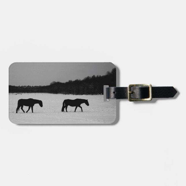 Horses On Snow cd lta Luggage Tag (Front Horizontal)