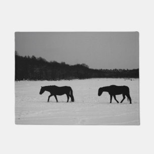 Horses On Snow dmcn Doormat