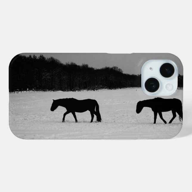 Horses On Snow ipha Case-Mate iPhone Case (Back (Horizontal))