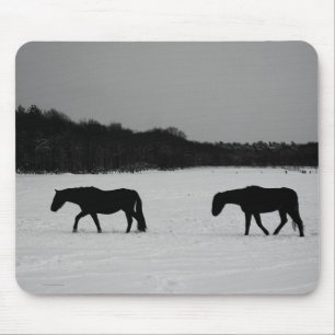 Horses On Snow mpcnm Mouse Mat