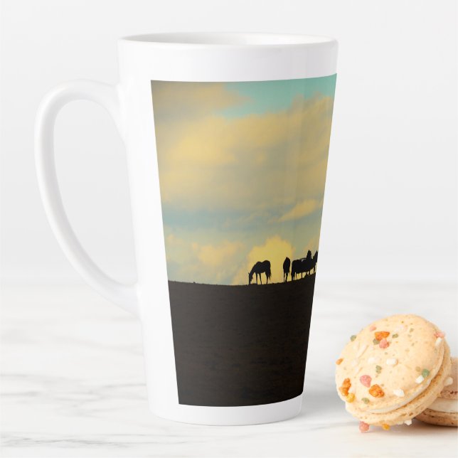 Horses on the hill latte mug (In Situ)