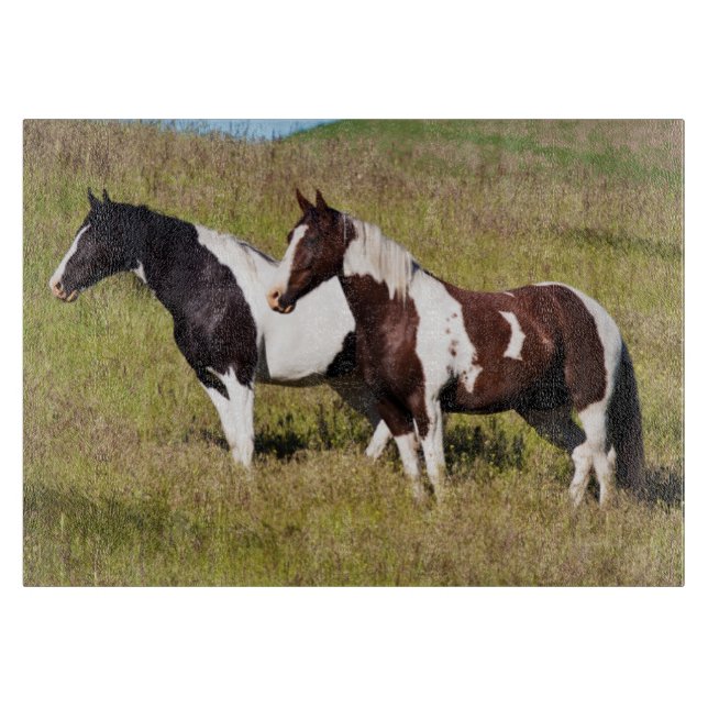 Horses on the hillside cutting board (Front)