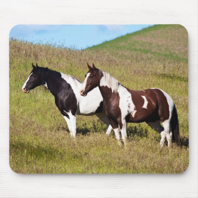 Horses on the hillside mouse mat (Front)