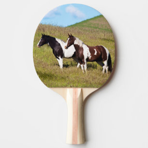 Horses on the hillside ping pong paddle
