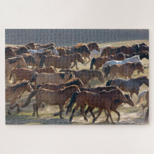 Horses on the ranch, Inner Mongolia, China Jigsaw Puzzle