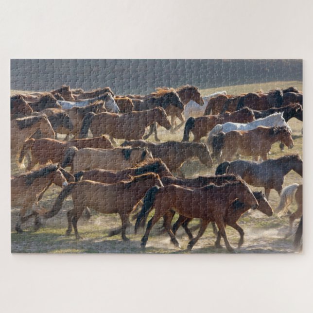 Horses on the ranch, Inner Mongolia, China Jigsaw Puzzle (Horizontal)