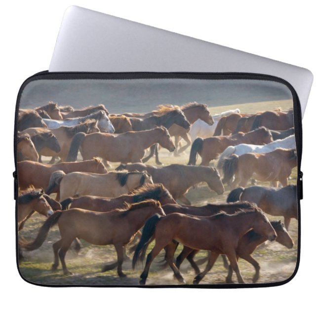 Horses on the ranch, Inner Mongolia, China Laptop Sleeve (Front)