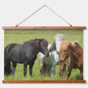 Horses on the Ranch, South Iceland Hanging Tapestry