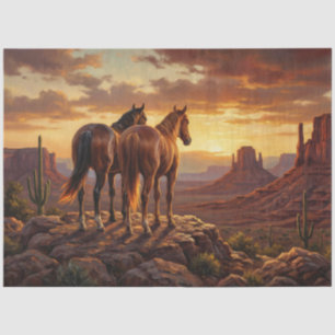 Horses Painted Desert Western Decoupage Tissue Paper