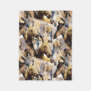 Horses pattern fleece blanket