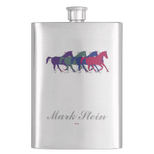 horses personalised hip flask