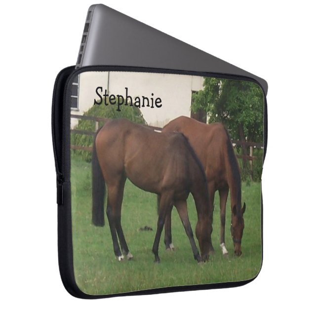 Horses Personalised Laptop Sleeve (Front Right)