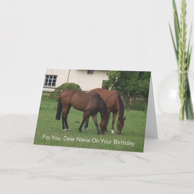 Horses Personalised Niece Birthday Card (Front)