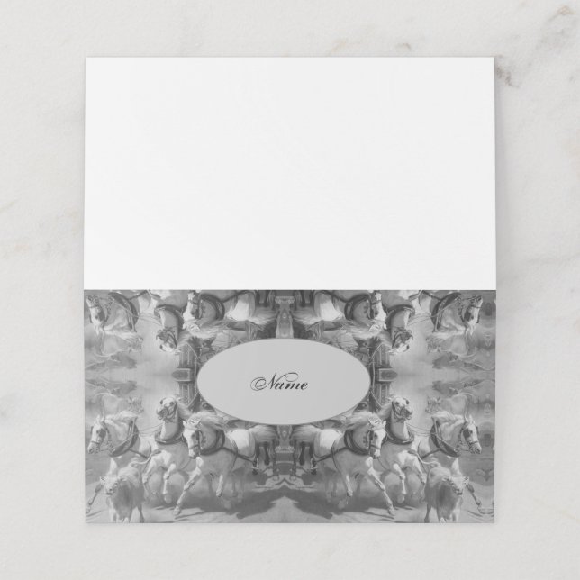 Horses –Pferde – Namen Place Card (Outside Unfolded)