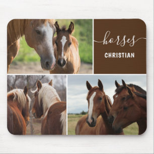 Horses Photo Collage Custom Mouse Pad