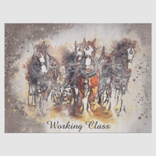 Horses Ploughing "Working Class" Tissue Paper