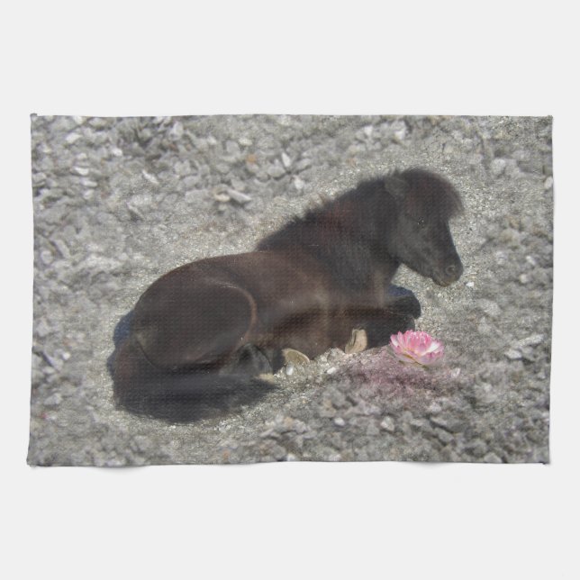 horses pony shetty animal minihorse tea towel (Horizontal)