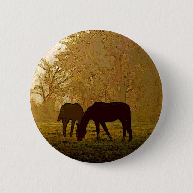 Horses Pop Art 6 Cm Round Badge (Front)