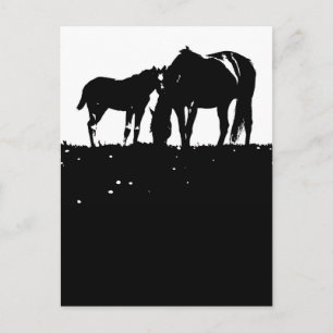 Horses Pop Art Postcard
