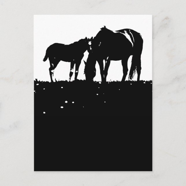 Horses Pop Art Postcard (Front)