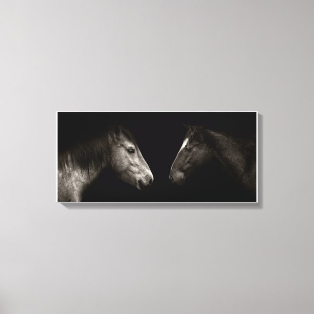 Horses portrait canvas print (Front)