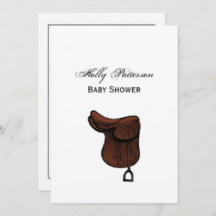Horses - Preppy Equestrian Tack Saddle Colour Invitation