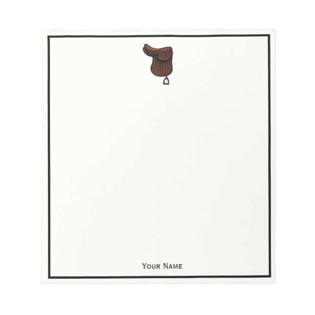 Horses - Preppy Equestrian Tack Saddle Colour Notepad (Front)