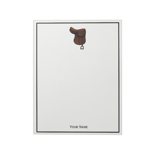 Horses - Preppy Equestrian Tack Saddle Colour Notepad (Rotated)
