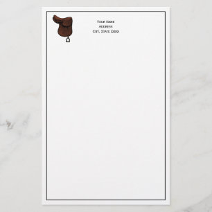 Horses - Preppy Equestrian Tack Saddle Colour Stationery