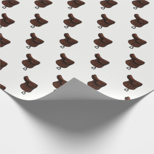 Horses - Preppy Equestrian Tack Saddle Colour Wrapping Paper
