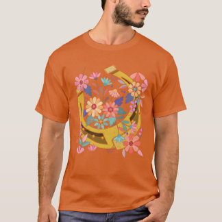 Horses riding gift pretty flowers horseshoe friend T-Shirt