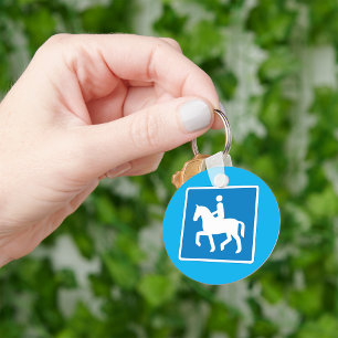 Horses Road Sign Keychain