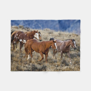 Horses Roaming the Hills Fleece Blanket