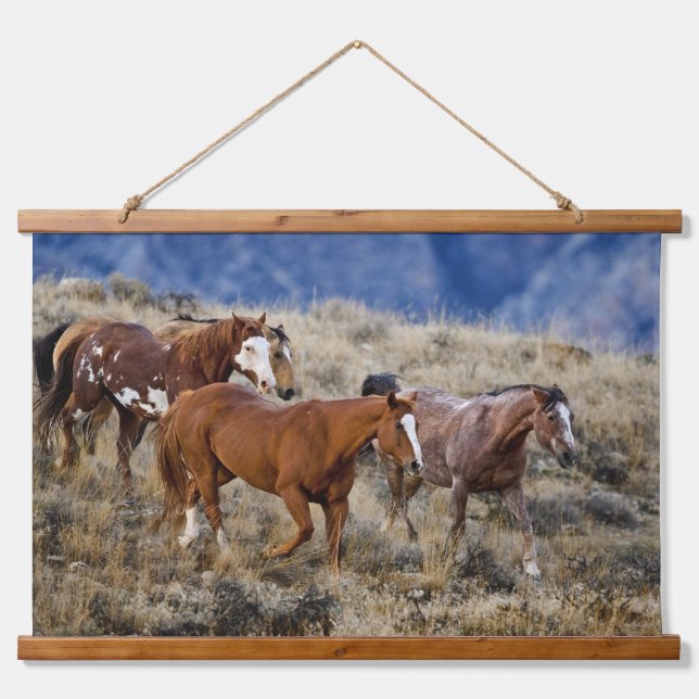 Horses Roaming the Hills Hanging Tapestry (Front)