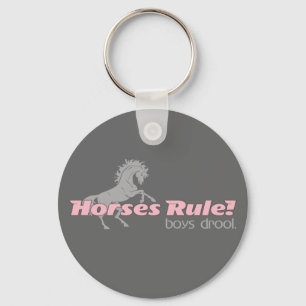 Horses Rule Boys Drool Key Ring