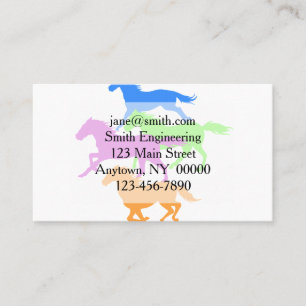 Horses run color - Choose background color Business Card
