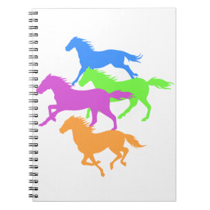 Horses run colour - Choose background colour Notebook