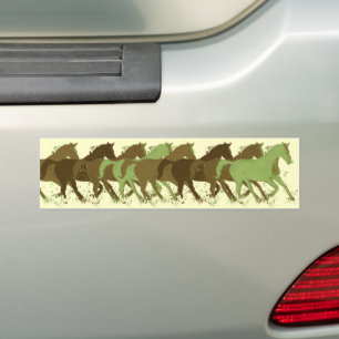horses running bumper sticker