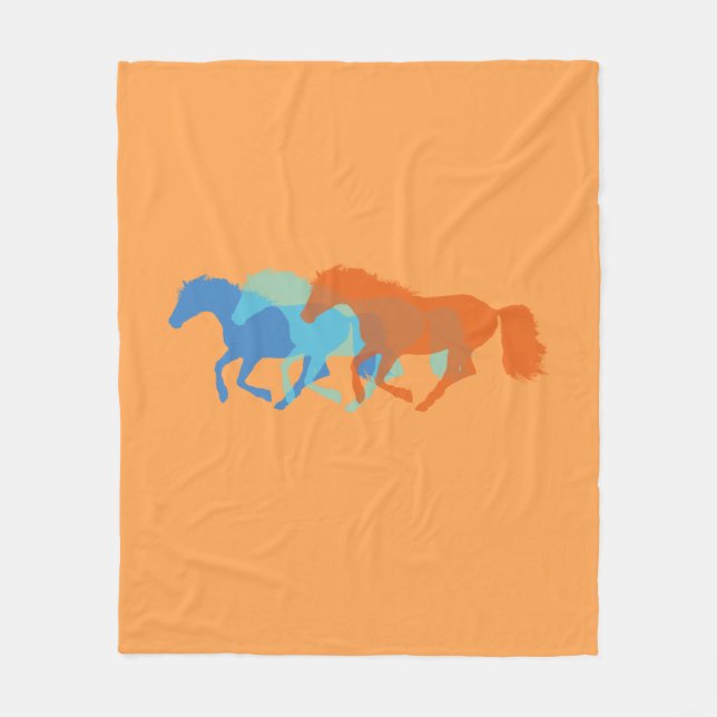 Horses Running Fleece Blanket (Front)