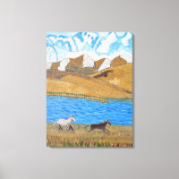 Horses running in the Mountains canvas art