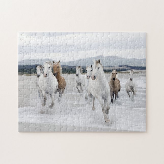 Horses Running on the Beach Jigsaw Puzzle (Horizontal)