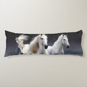 Horses running throw pillow