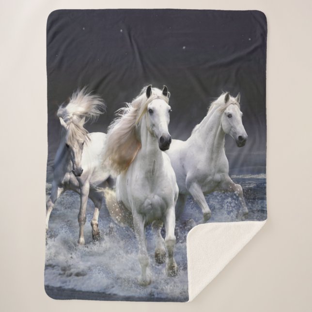 Horses running  throw pillow (Front)