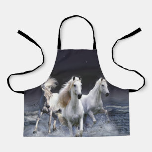 Horses running  throw pillow apron