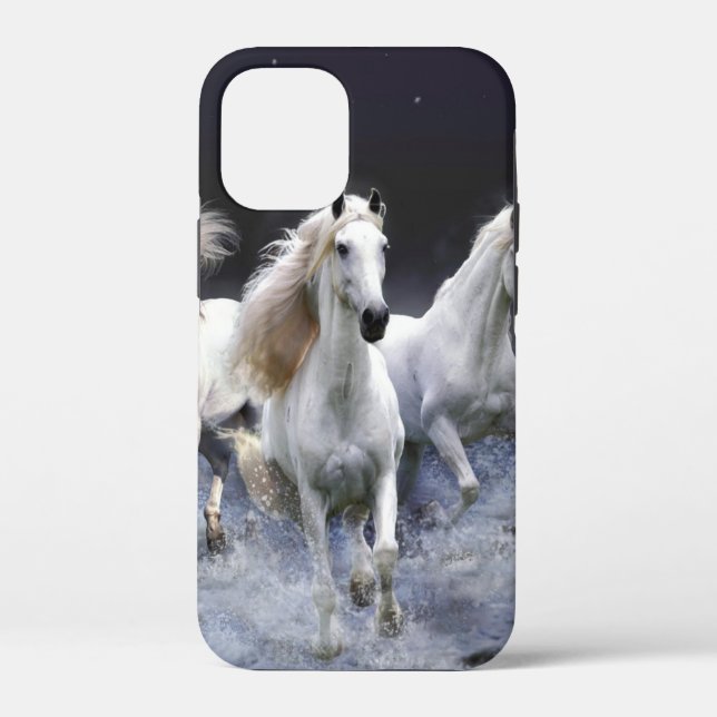 Horses running  throw pillow Case-Mate iPhone case (Back)