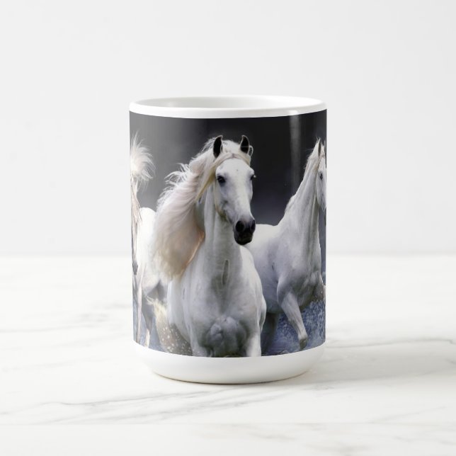 Horses running  throw pillow coffee mug (Center)